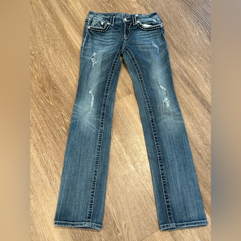 Miss Me Blue Distressed Skinny Jeans